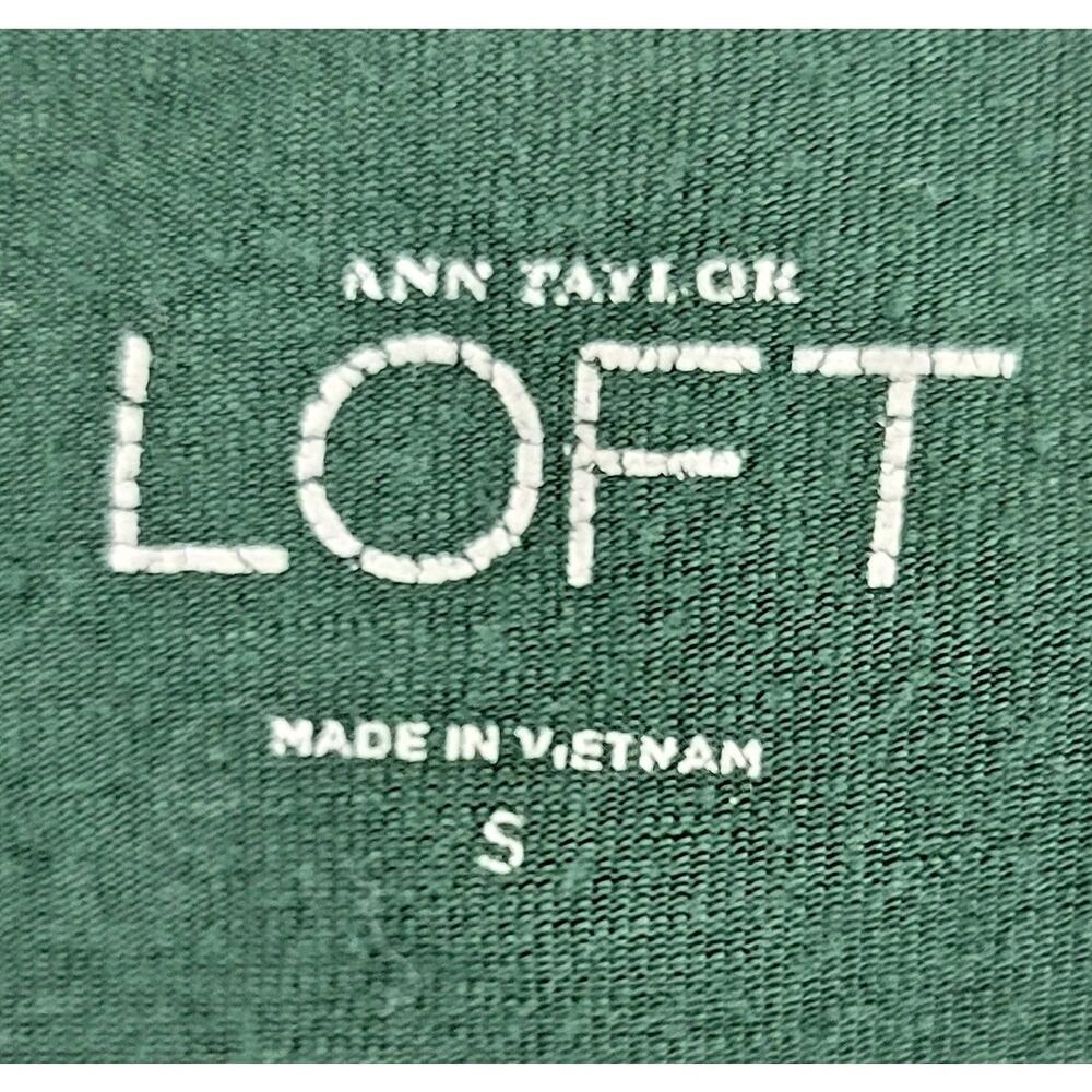 LOFT Colorblock Long Sleeve Top Green Khaki Women's Size Small - Picture 3 of 6